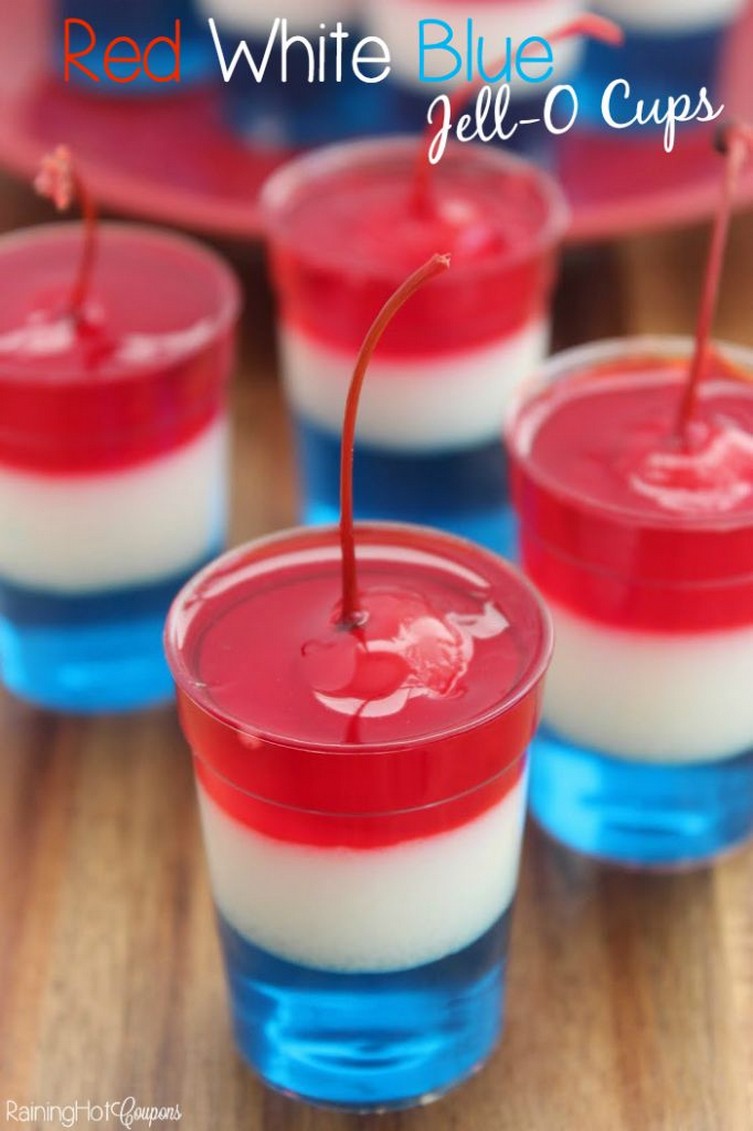 Red White & Blue Jell-O Cups