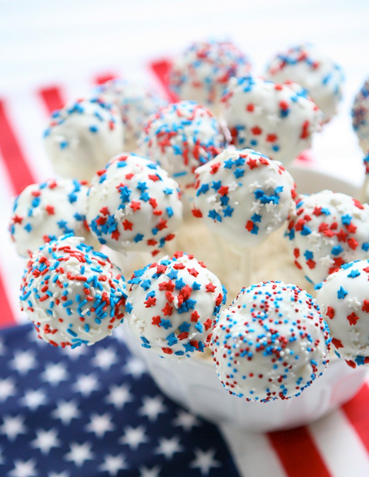 Red White and Blue Cake Pops