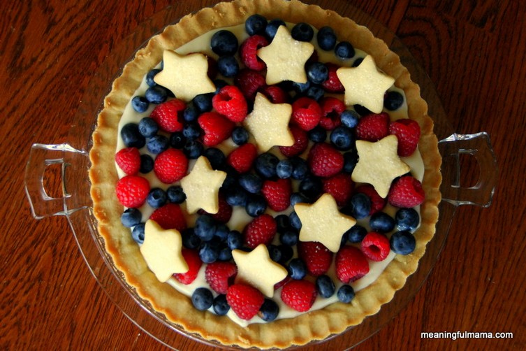 Red, White and Blue Fourth of July Sugar Cookie Tart