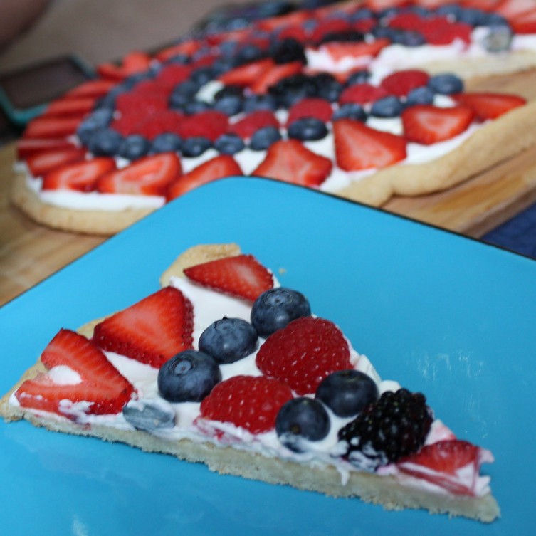 Red, White, and Blue Fruit Cookie