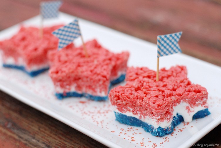 Red, White and Blue Ooey Gooey Bars