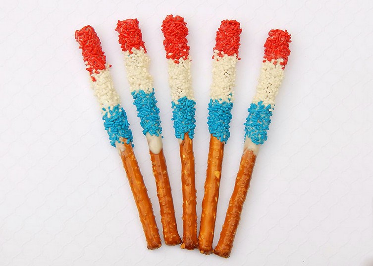 Red, White, and Blue Pretzel Sticks