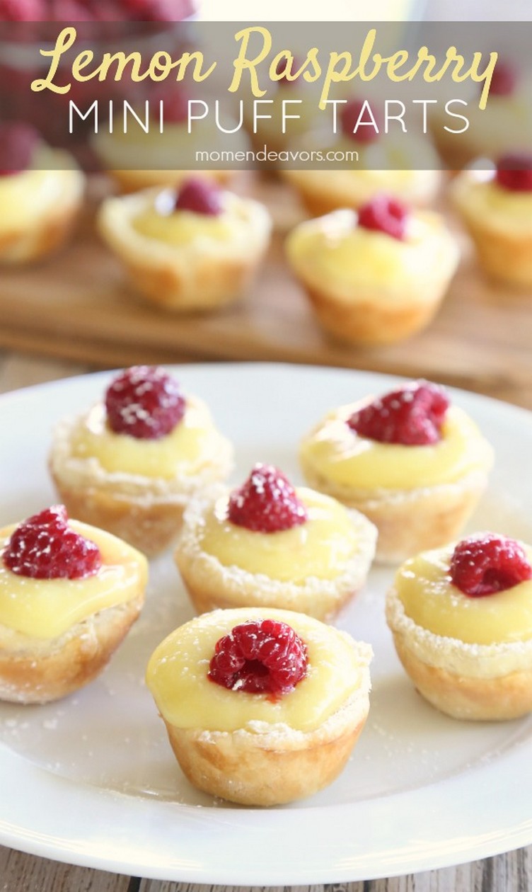 Lemon Raspberry Mini Puff Pastry Tarts