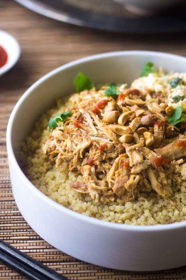 Thai Chicken Quinoa Bowls {Crockpot}