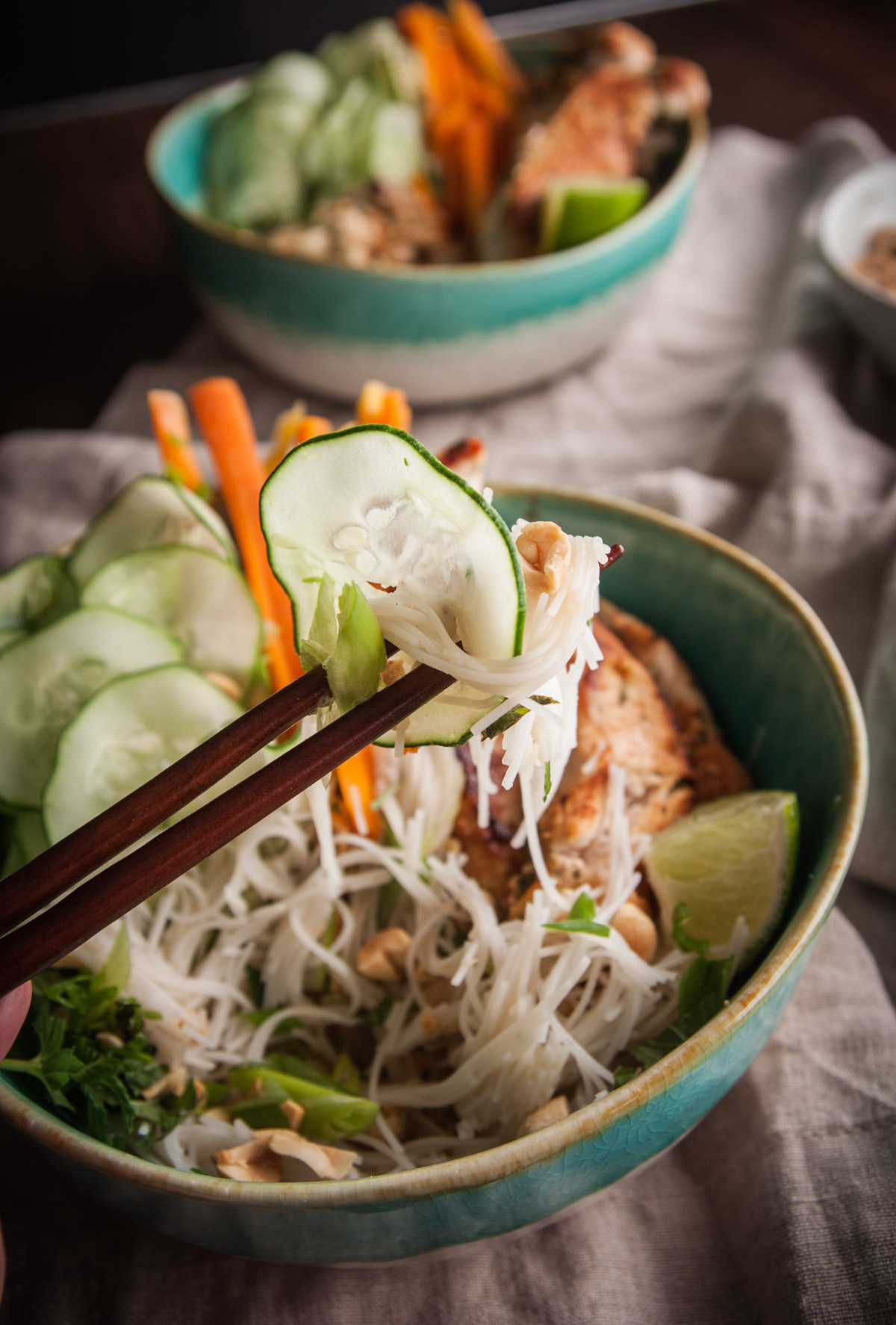Vietnamese Chicken Rice Noodle Salad