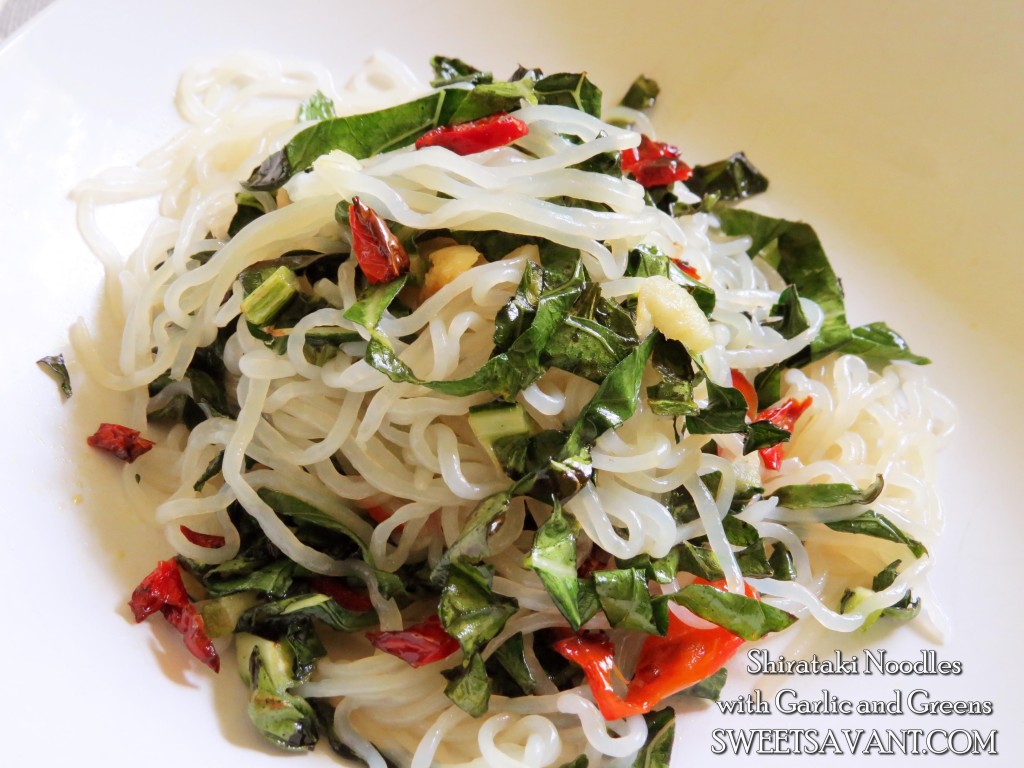 Garlic and Greens Shirataki Noodle Recipe