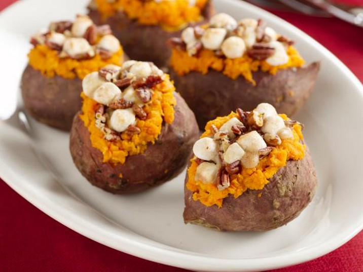 Tyler's Stuffed Sweet Potatoes with Pecan and Marshmallow Streusel Recipe