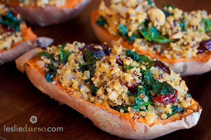 quinoa-stuffed-sweet-potatoes-with-kale-and-cranberries-recipe-from-lesliedurso