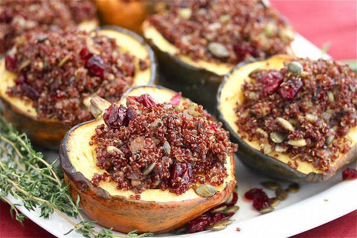 roasted-acorn-squash-stuffed-with-quinoa-mushroom-pilaf-recipe-from-onegreenplanet