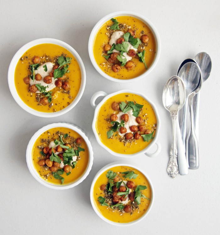 spiced-carrot-soup-with-roasted-chickpeas-and-tahini-recipe-from-yumsugar