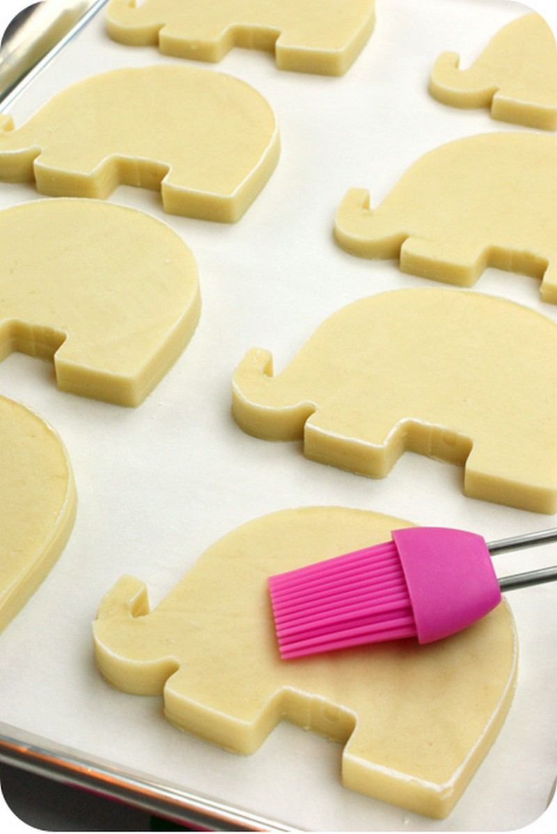 Dip cookie cutters in flour first to help sugar cookies retain their shape