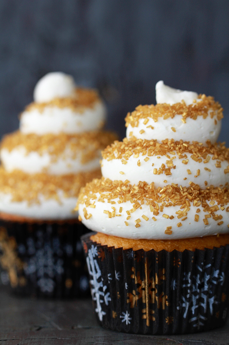 Eggnog Cupcakes with Spiced Rum
