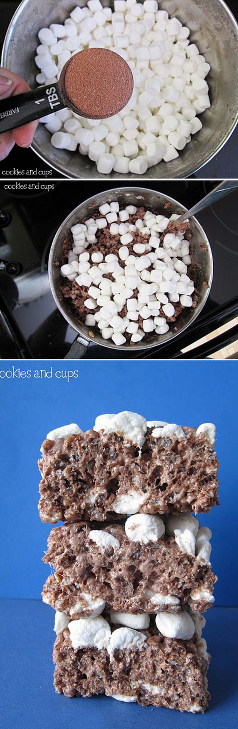 Make Rice Krispie Treats with hot chocolate