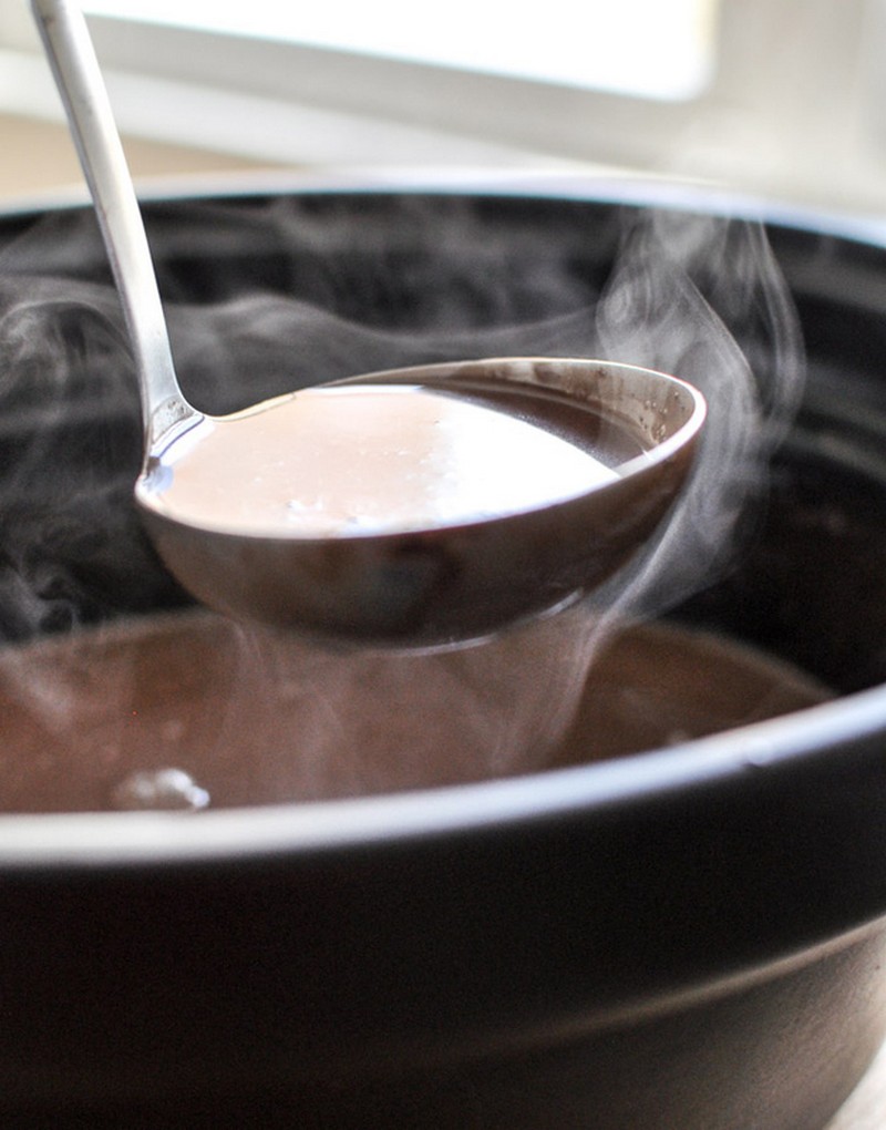 Make a large serving of hot chocolate in the Crock-Pot