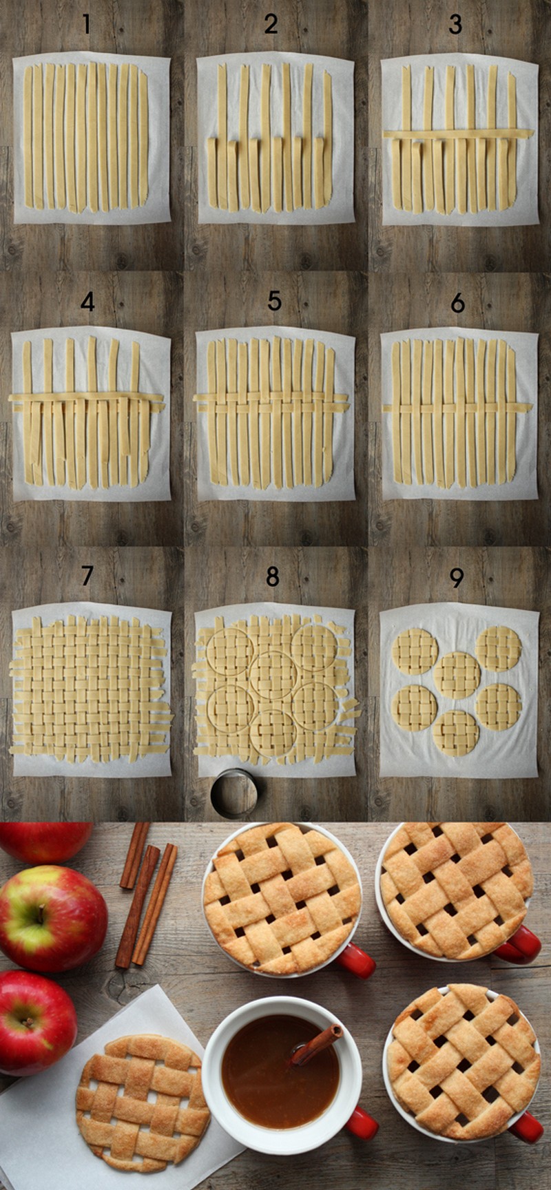 Make lattice-pie mug toppers for your mulled cider