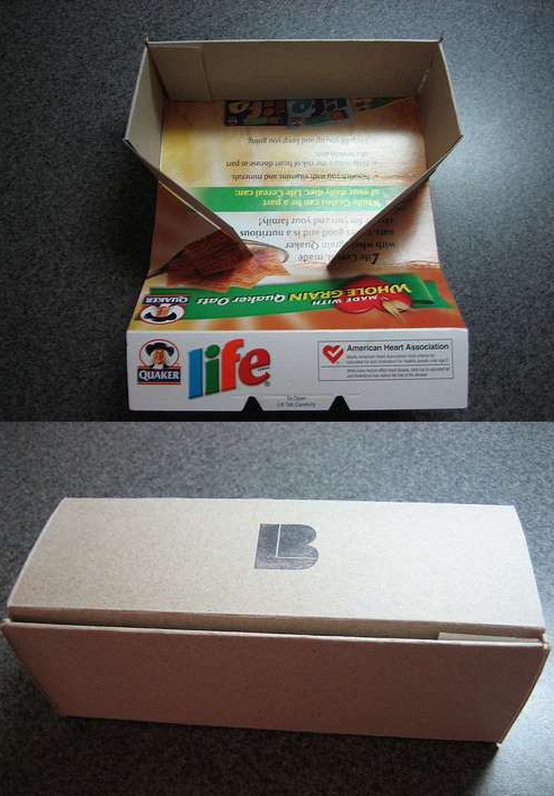 Reuse cereal boxes for impromptu gift packaging
