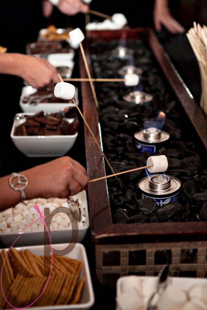 Set out small candles for a s’mores bar