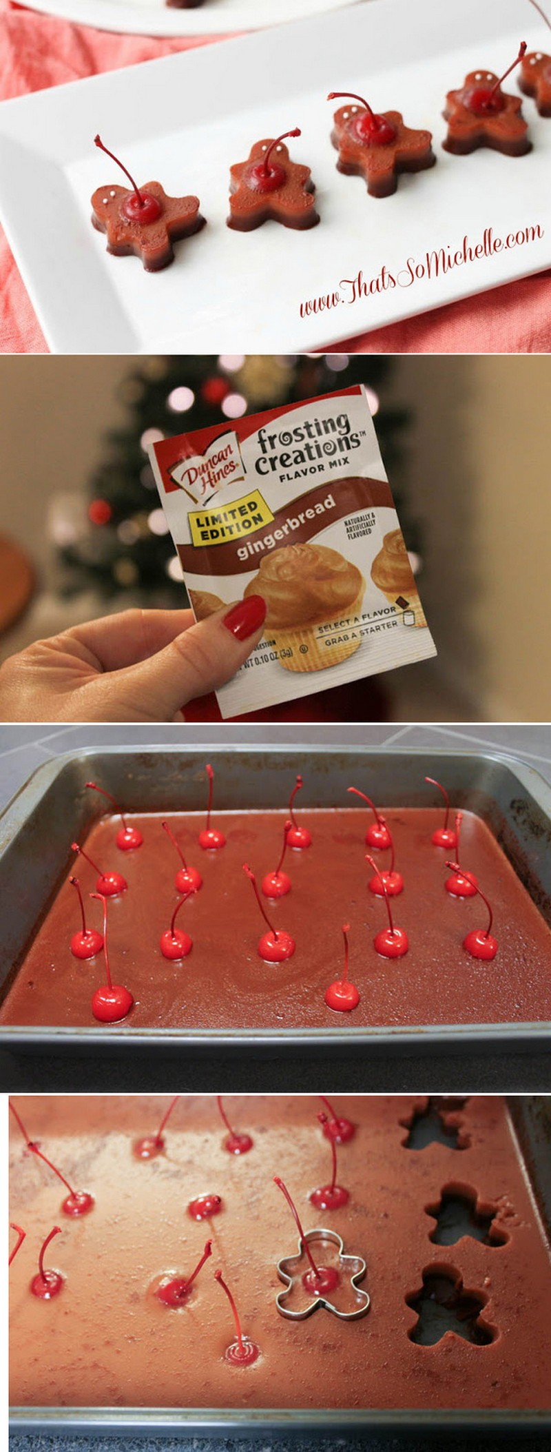 Use gingerbread frosting flavoring to make these adorable gingerbread man Jell-O shots