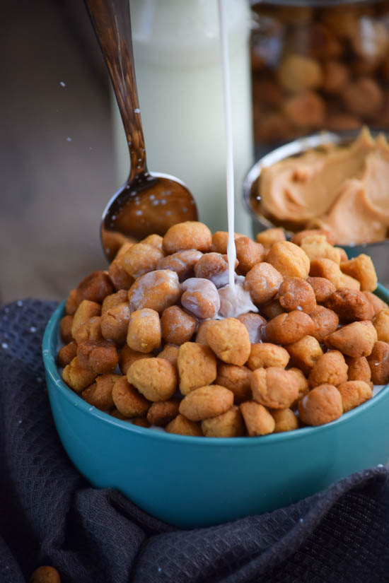 Homemade Peanut Butter Crunch Breakfast Cereal Puffs Recipe