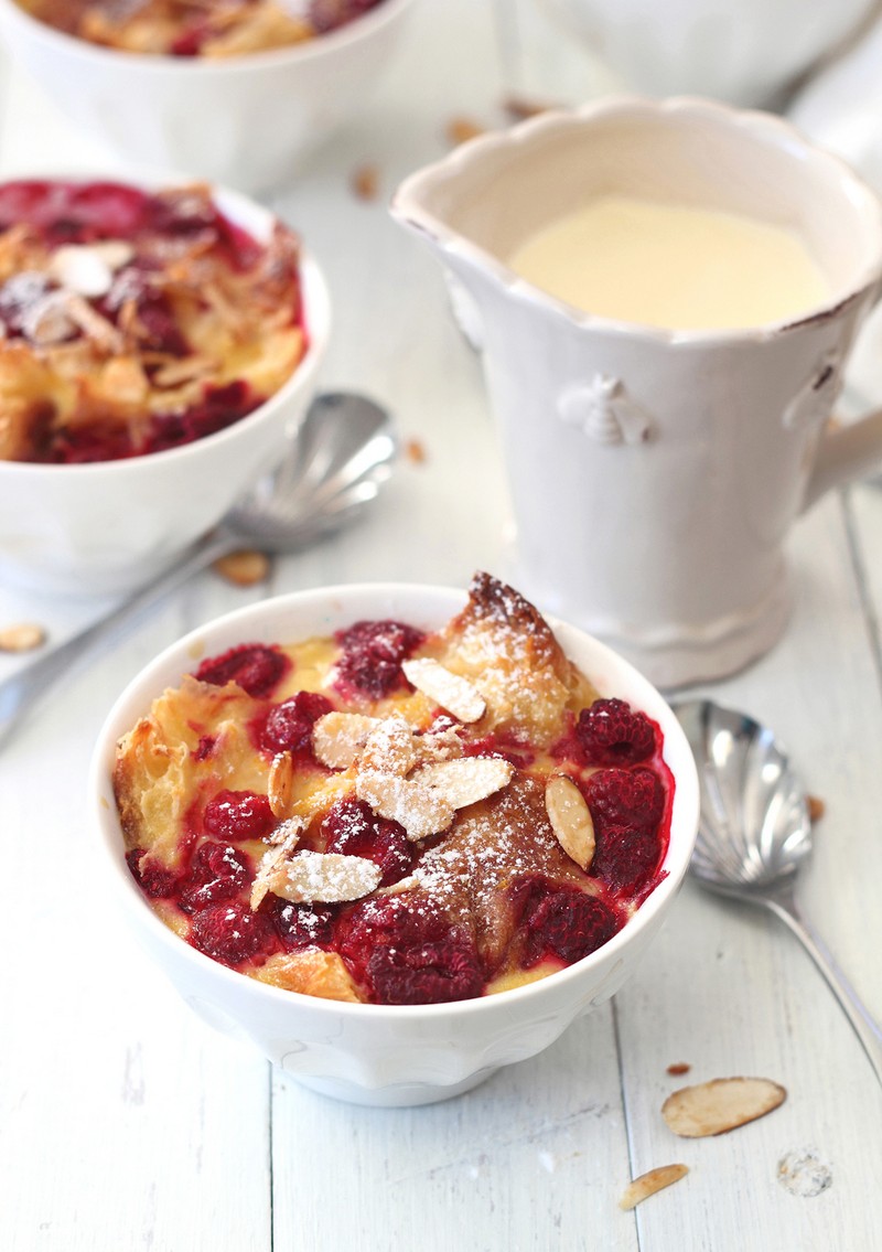 Raspberry & Custard Croissant Puddings Recipe