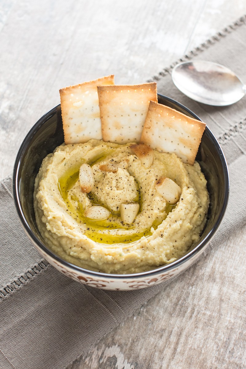Roasted Garlic Parmesan Hummus Recipe - Watch Learn Eat