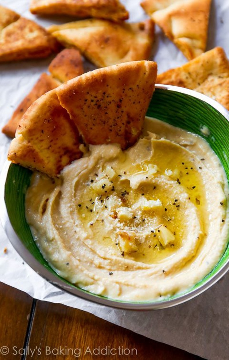 Seriously Smooth Roasted Garlic Parmesan Hummus Recipe - Sally's Baking Addiction
