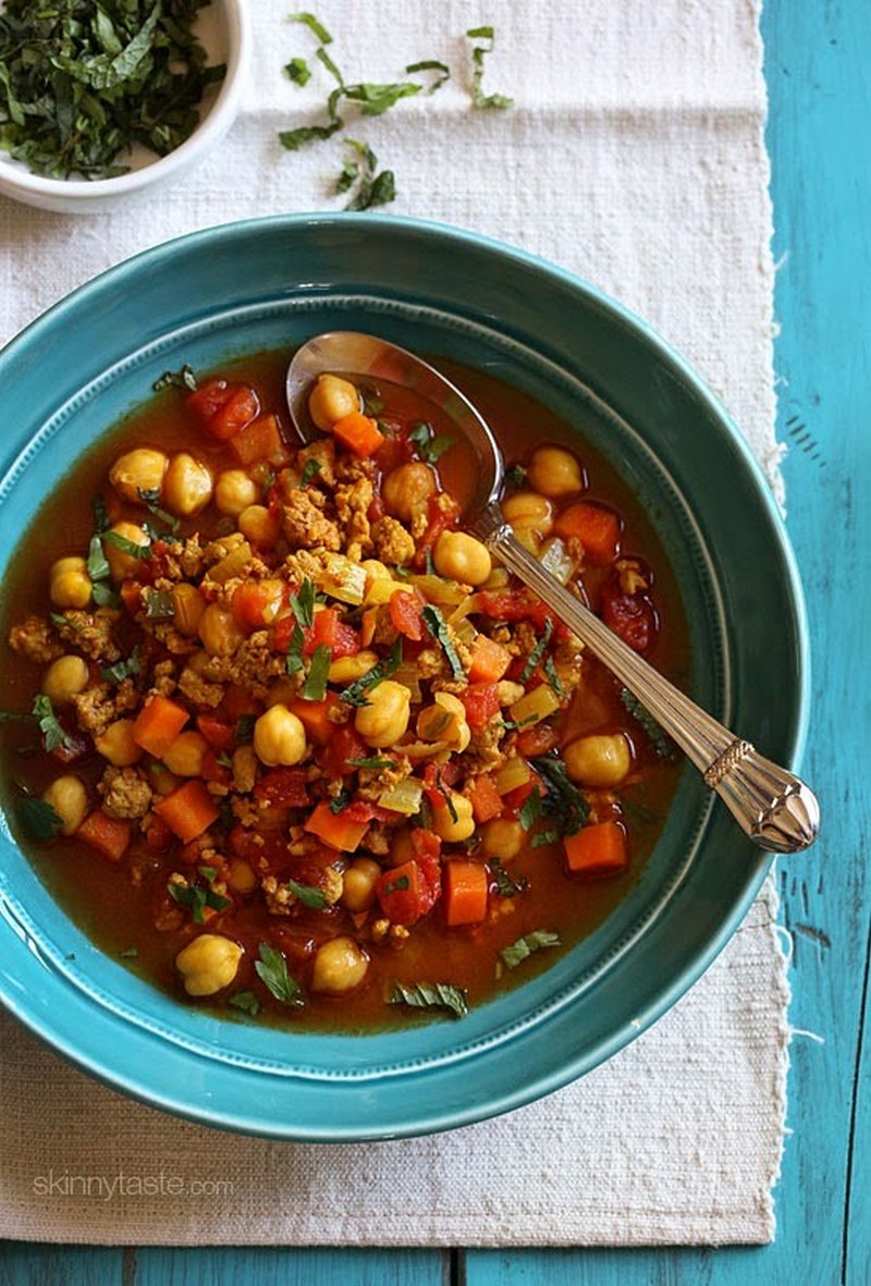 Slow Cooker Moroccan Chickpea and Turkey Stew Recipe