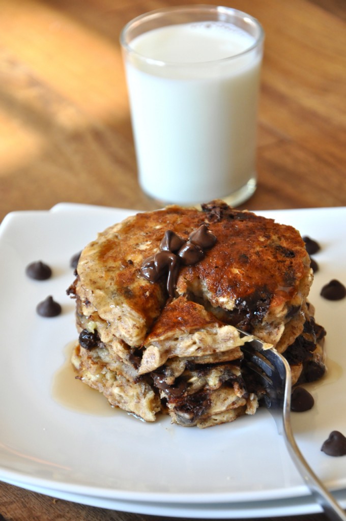 http://minimalistbaker.com/chocolate-chip-oatmeal-cookie-pancakes/