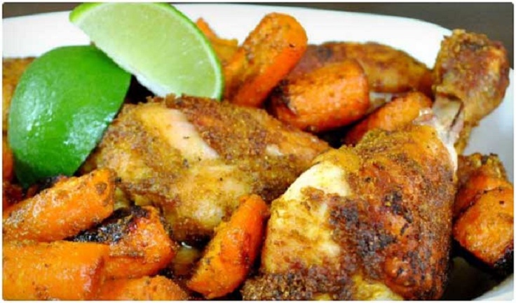 Curried Chicken Drumsticks with Carrots recipe