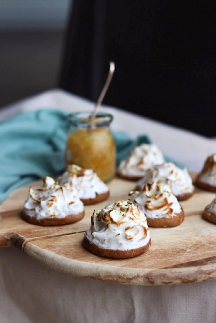 Lemon Marmalade, Pistachio + Meringue Biscuits Recipe