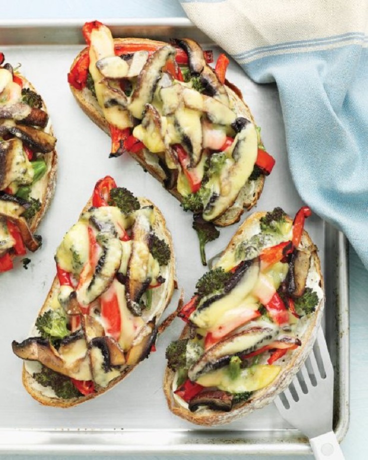 Portobello, Broccoli, and Red-Pepper Melts Recipe