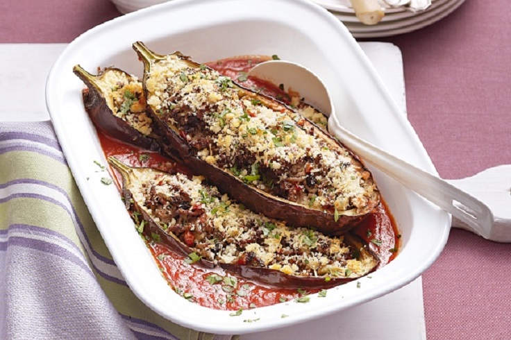 Veal and Tomato Stuffed Eggplant Recipe