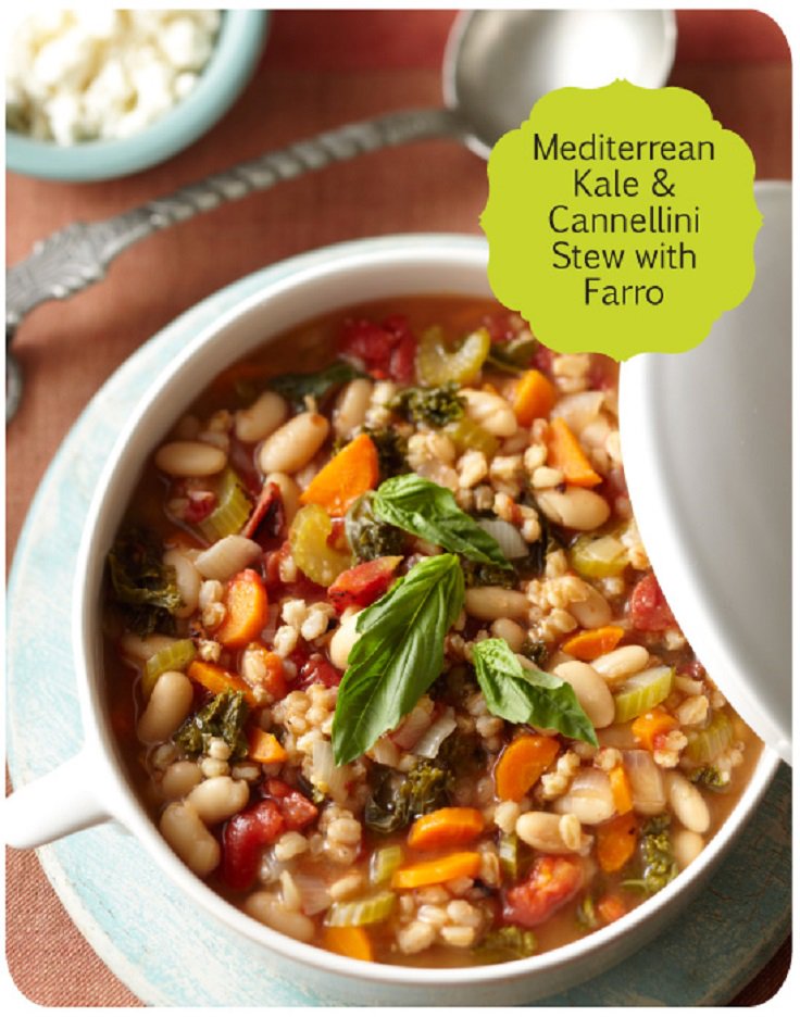 Mediterranean Kale & Cannellini Stew with Farro Recipe