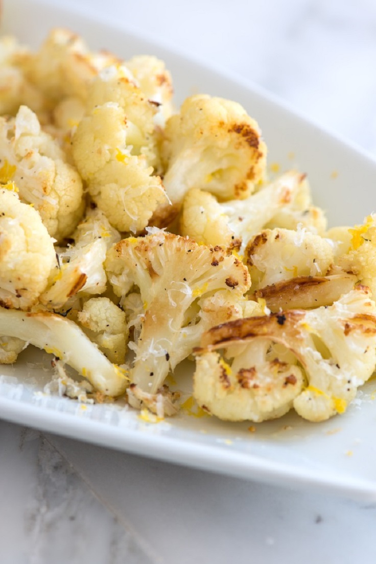 Cheesy Roasted Cauliflower With Lemon recipe