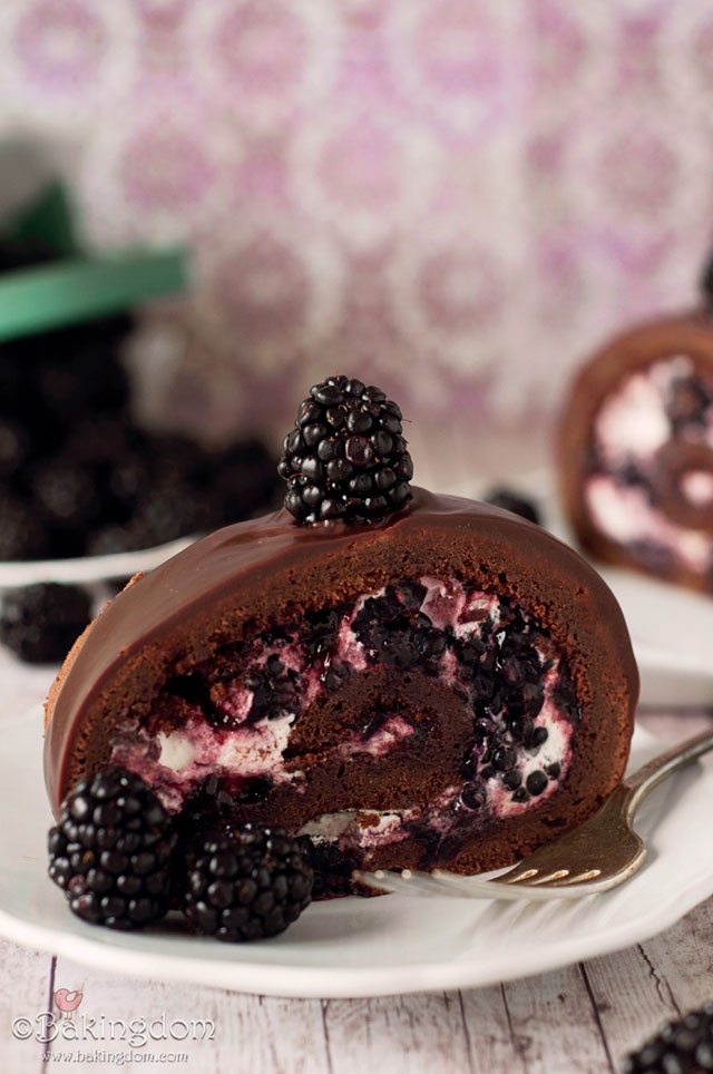 Chocolate Sponge Cake With Blackberry And Whipped Cream Filling recipe