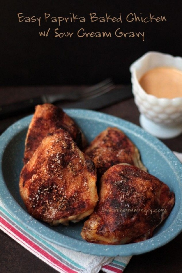 Easy Baked Chicken Paprika with Sour Cream Gravy recipe