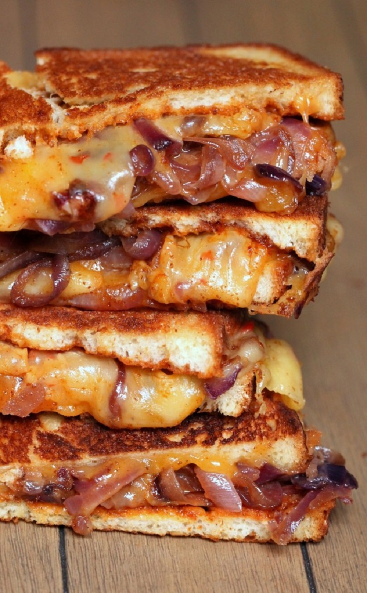 Caramelized Onions BBQ Grilled Cheese Sandwich recipe