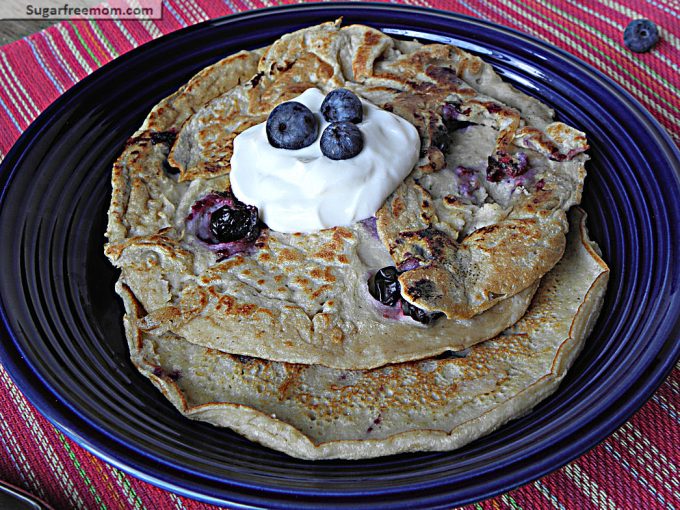 Blueberry Oat Protein Pancakes recipe