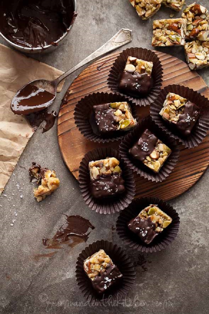Top 10 Healthy Nut Recipes - Chocolate Dipped Nut Bites
