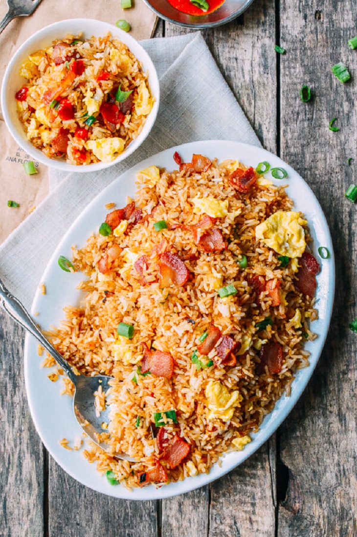 Top 10 Easy Fried Rice Recipes - Bacon and Egg Fried Rice